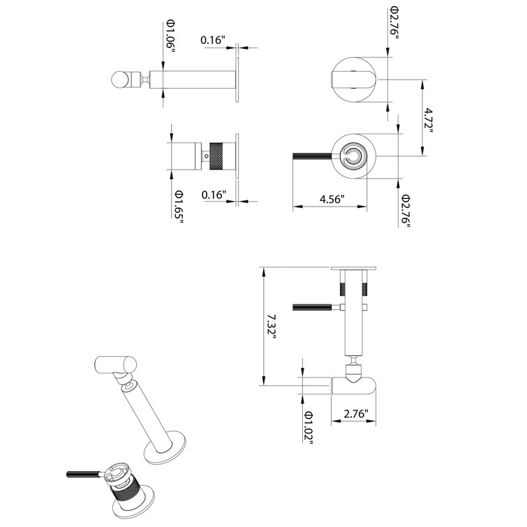 RBROHANT Wall Mounted Faucet Singlehandle Bathroom Faucet Wayfair Canada